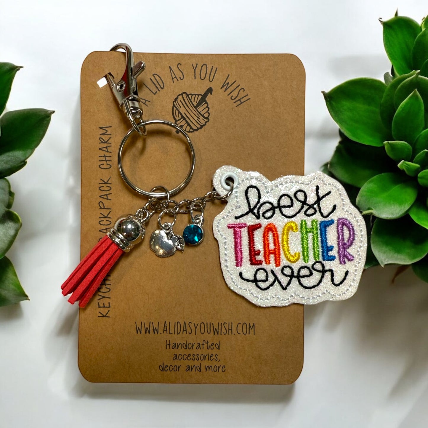 Best Teacher Ever Keychain/Bag Charm